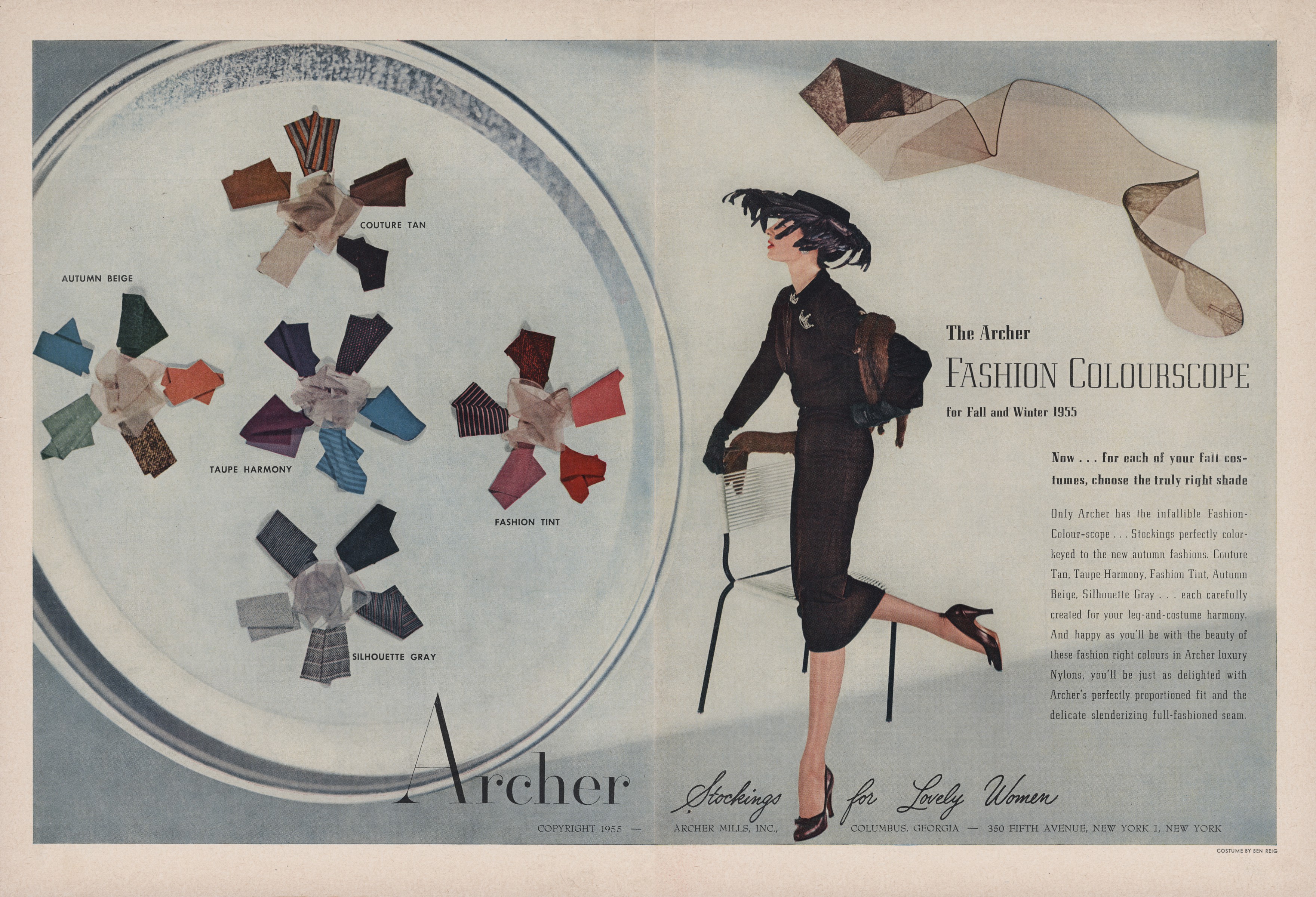 1955 women's Christian Dior stockings hosiery seams legs vintage fashion ad