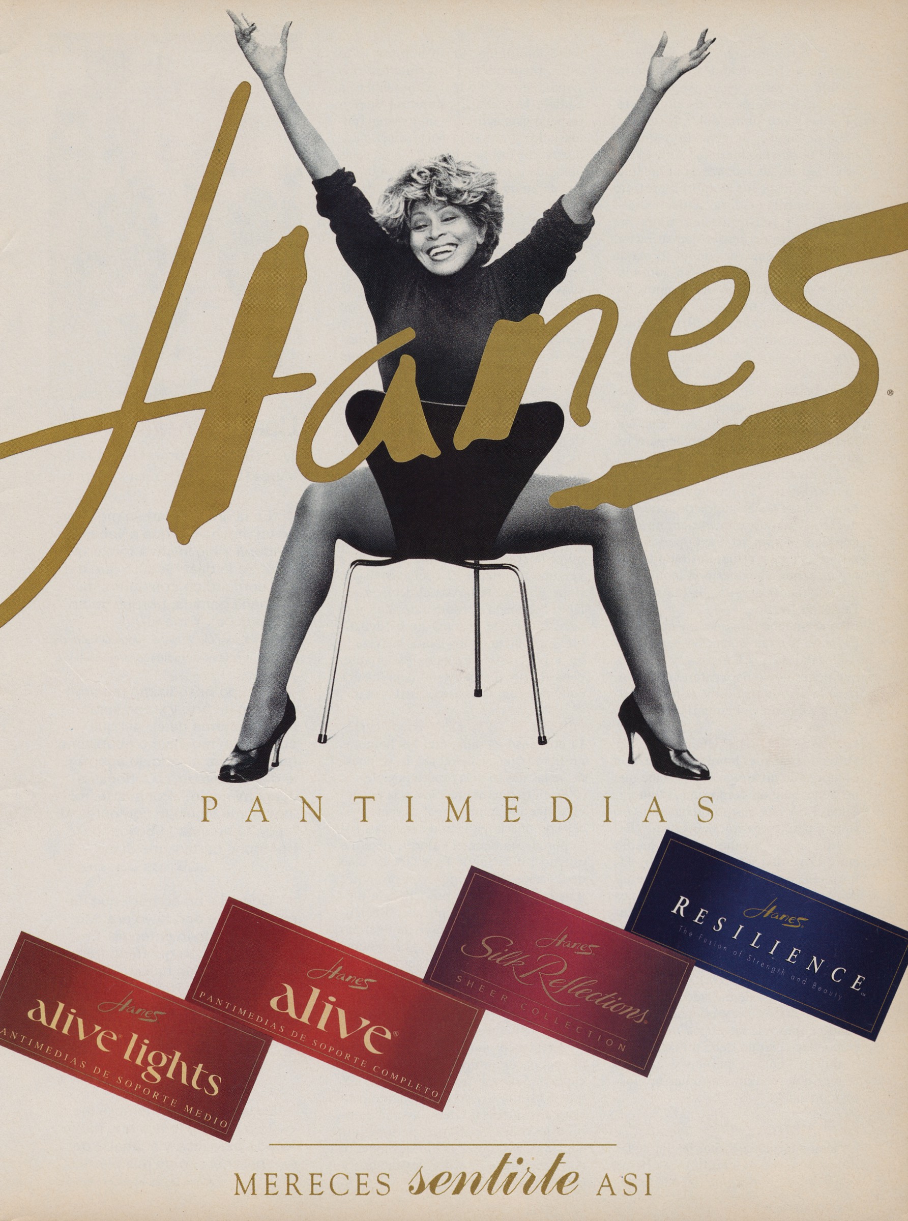 1980 Hanes Alive Support Pantyhose woman art gallery photo vintage print Ad