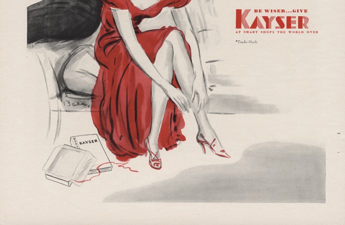 Kayser Bondor Brassieres Advert Poster. This cup fitting way. ORIGINAL.  Pencil and crayon 4th August 1952: (1952) Original Artwork  Art / Print / Poster