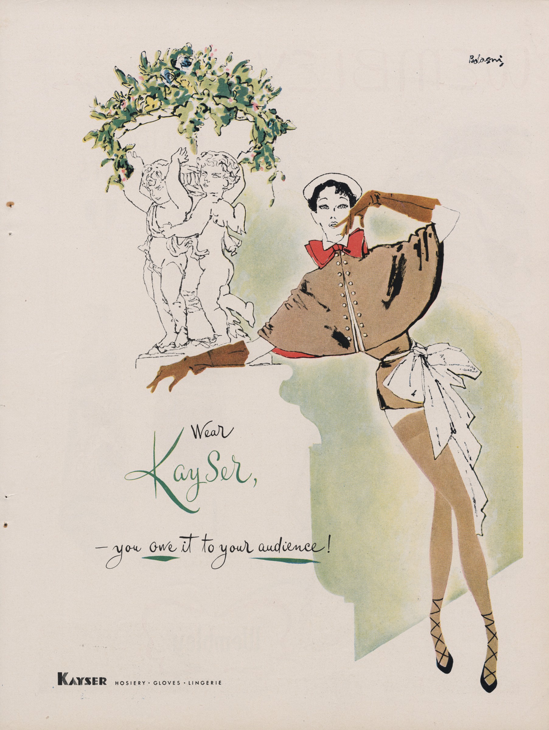 Kayser Bondor Brassieres Advert Poster. This cup fitting way. ORIGINAL.  Pencil and crayon 4th August 1952: (1952) Original Artwork  Art / Print / Poster